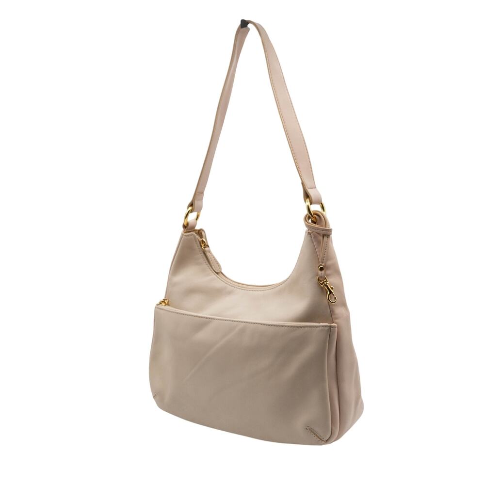 GIANI BERNINI Purse Cream Nappa Leather Handbag Shoulder Hobo Bag